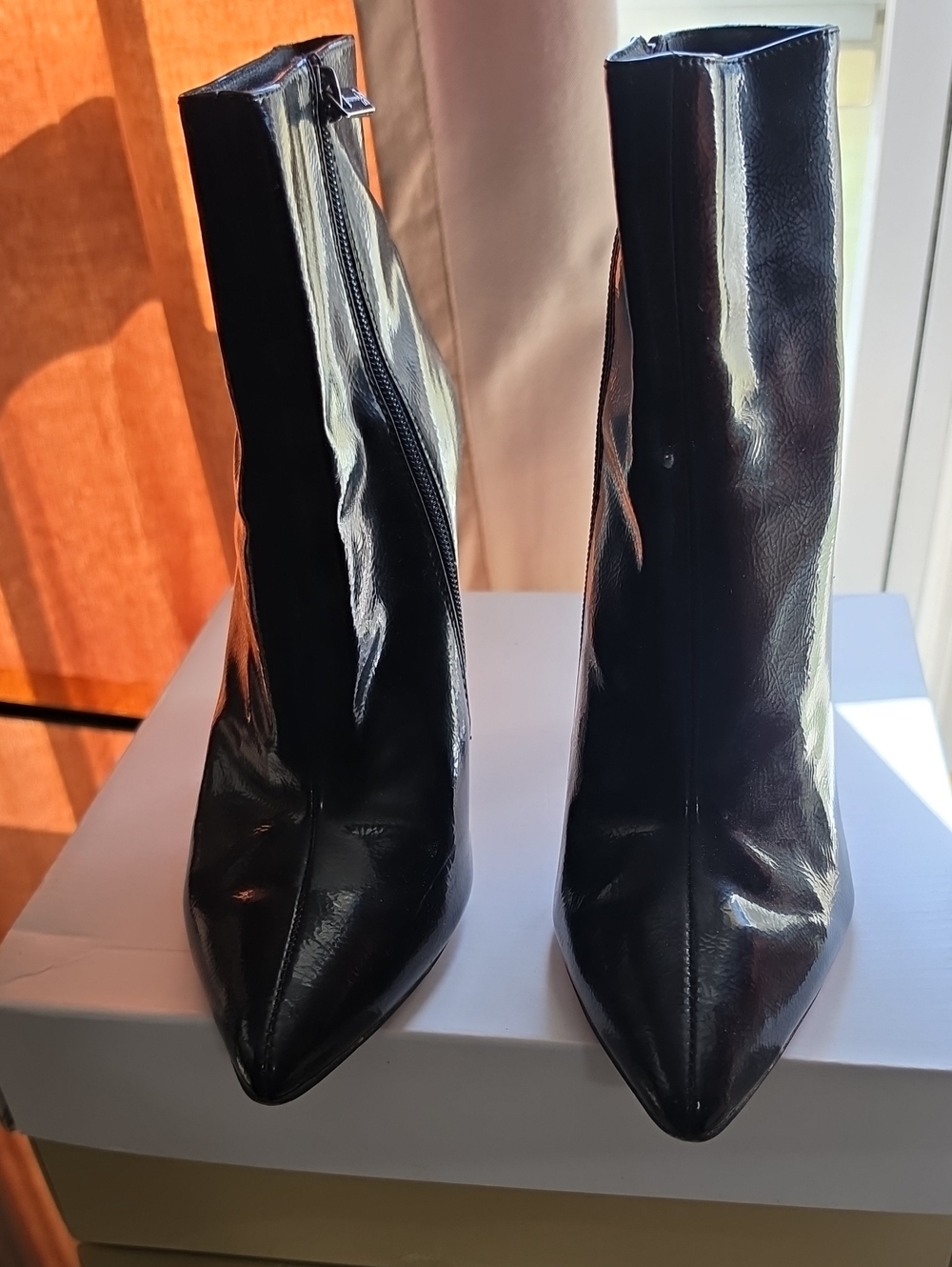 Jessica Simpson Black Patent Pointed Toe Ankle Booties